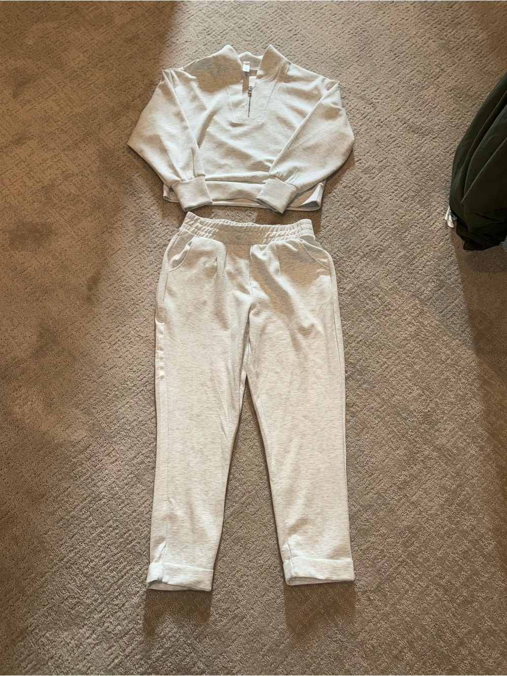 Light Gray Women’s Pull-On Jogger Pants and quarter zip